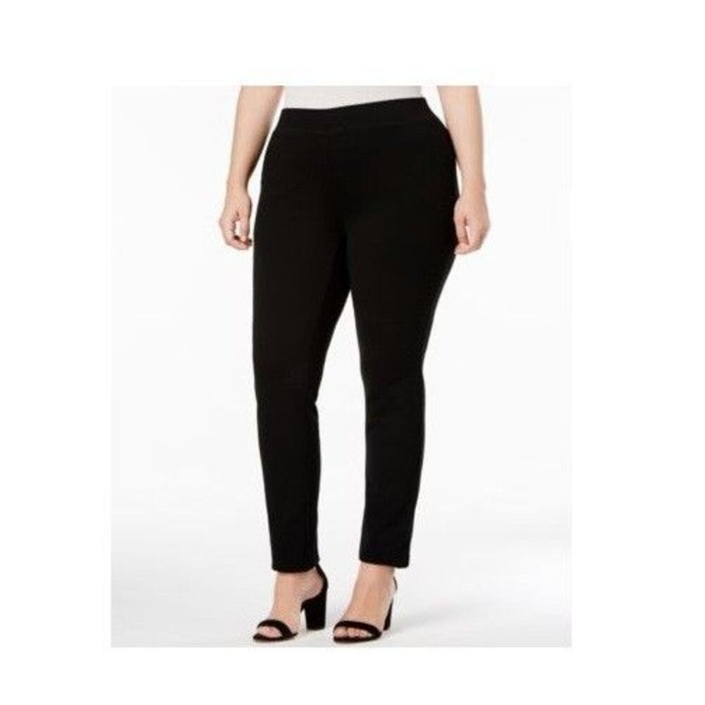 INC Womens Plus 20W Deep Black Skinny Leg Mid Rise Pull On Sweat Pants NWT BL37